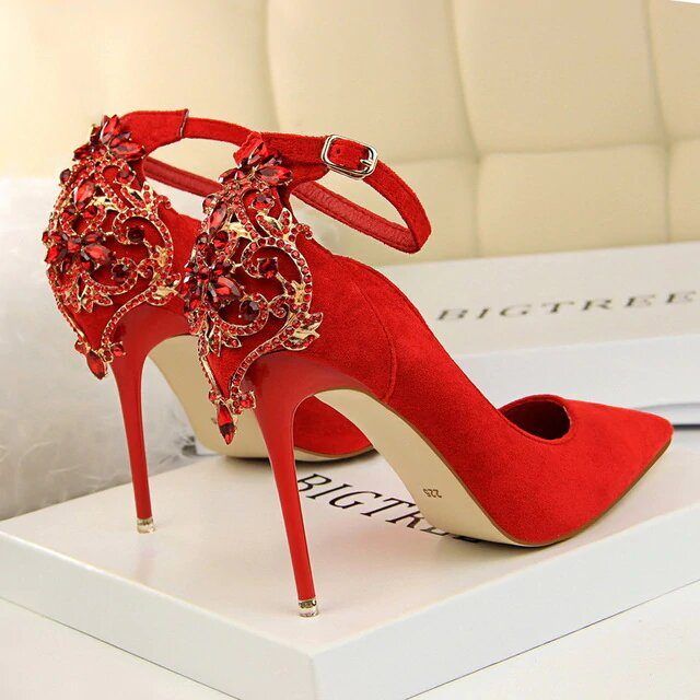 Red Wedding Shoes For Bride (2020) » K S F D in 2020 | Heels .