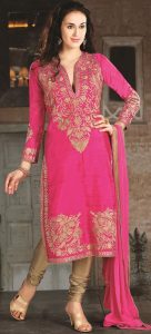 Pink Silk Zardosi Work Churidar Salwar Kameez 26883 | Pakistani .