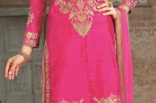 Pink Silk Zardosi Work Churidar Salwar Kameez 26883 | Pakistani .