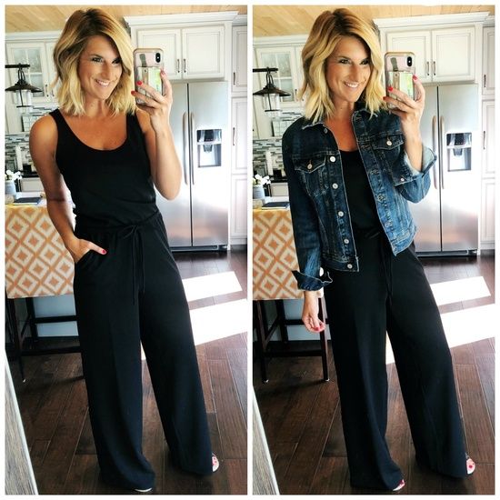 Casual and cute jumpsuit // Wide leg jumpsuit with wedges and .