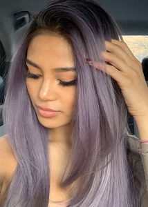 Unique Rooty Metallic Lavender Hair Color Trends for Women 2020 .