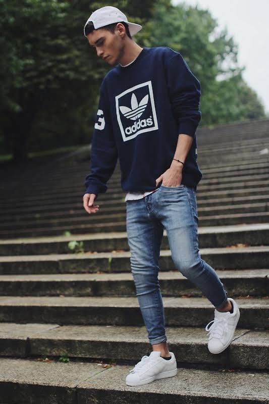 How to Style Adidas Superstar Men-18 Outfits with Adidas Sneake