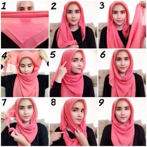 15 Easy and Simple Hijab Tutorials -How to Wear Hijab Steps .