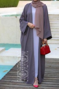 Abaya set with slip dress | Abayas fashion, Hijab fashion, Hijabi .