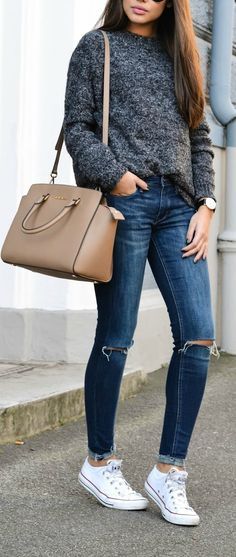 25+ beautiful winter outfits with Converse - myschooloutfits.c