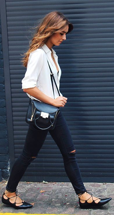 20 Style Tips On How To Wear Lace Up Flats This Fall - Gurl.com .