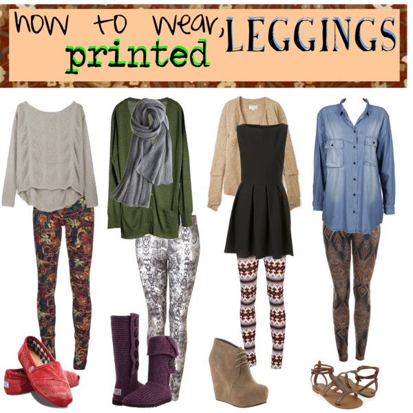 how to wear: printed leggings | Patterned leggings outfits .