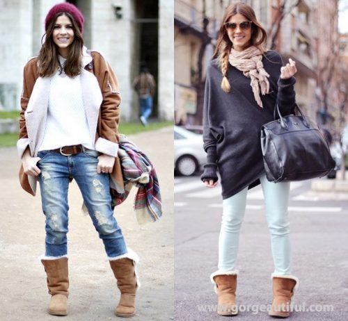 How to Wear Shearling Boots- 35 Outfits with Shearling Boo