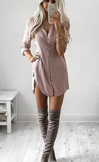 20 Beautiful Shirt Dresses Outfit Ideas (WITH PICTURE
