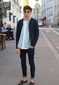 Prep, rolled up skinny jeans with boat shoes. | Mens street style .